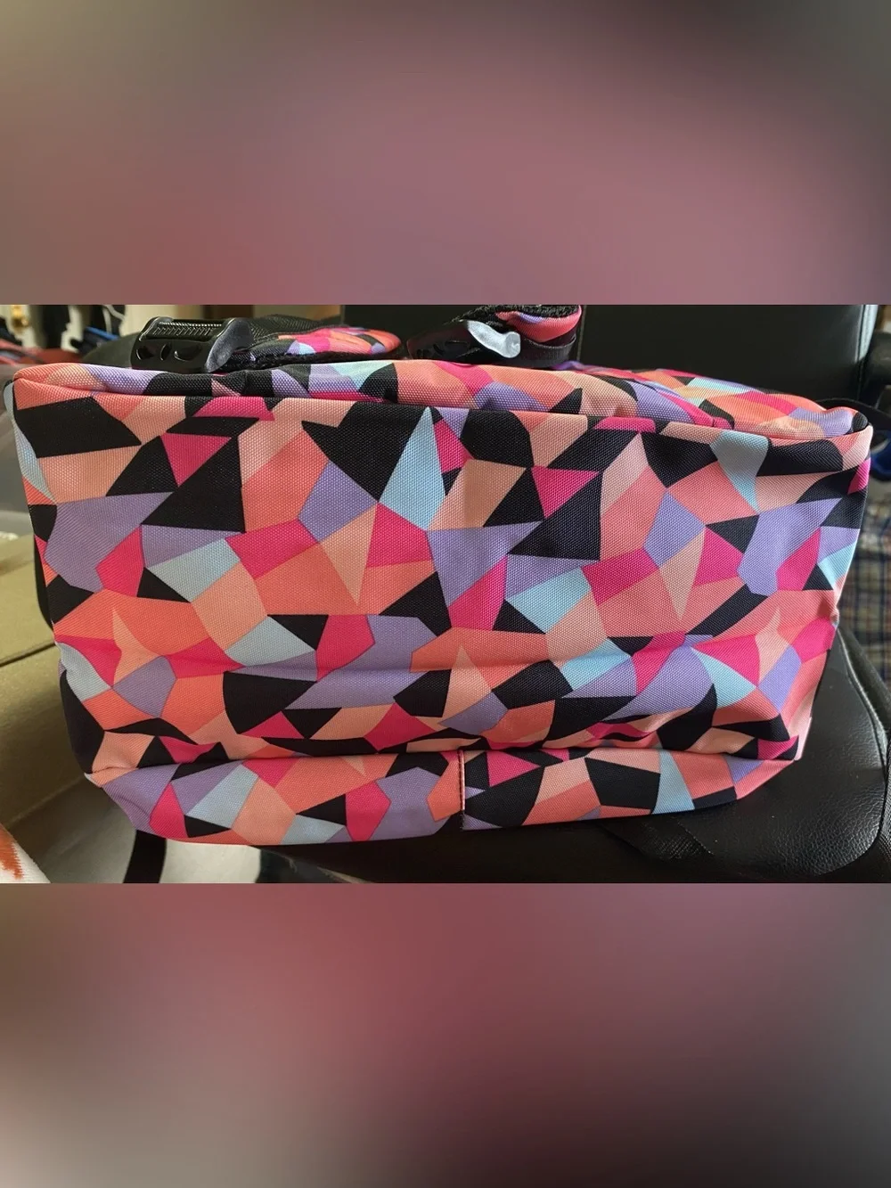 NEW🎉 Ziranu Geometric Vibrant Multicolor Print Backpack